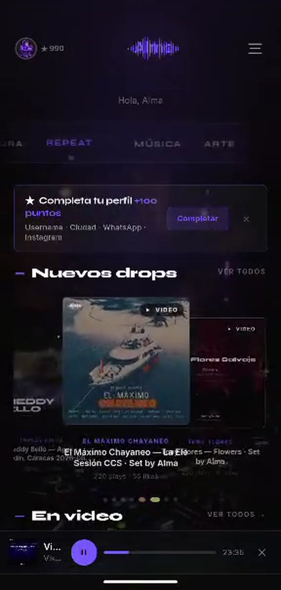 soundalma.com en un teléfono